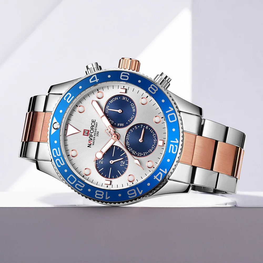 Top Luxury Brand NAVIFORCE 2018 New Men Military Waterproof Sport Quartz Watch Date Week 24 Hour di