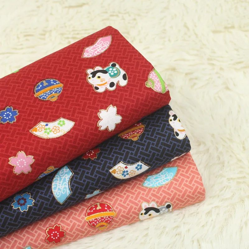 

half yard handmade DIY patchwork quilting mouth gold package fabric, 100% cotton soft breeze gilt print cloth CR-A407