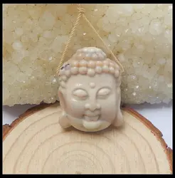 Продажа 1 шт Натуральный камень Mookite Jasper ручной работы резная фигурка в виде головы Будды бусина-Подвеска 31x25x10 мм 10,7 г