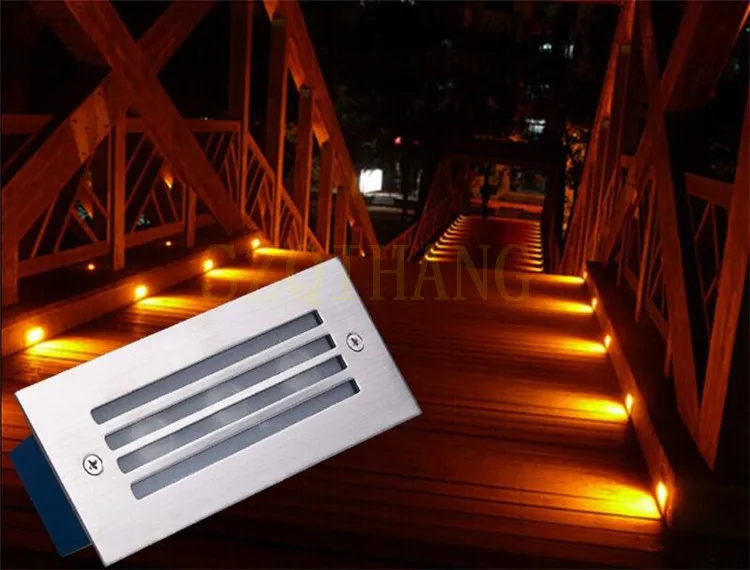 Outdoor LED Step Light Waterproof Stair Underground Light Wall Embedded Lamp Lighting Deck Footlights 85-265V/12V IP68