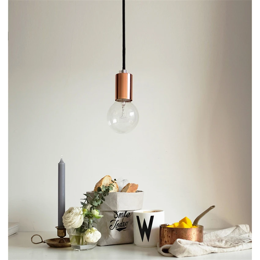 

Nordic Rose Gold Single Head Pendant Lights Window Lighting Clothing Store Hanging Lamps Aisle Bedside Staircase Deco Fixtures