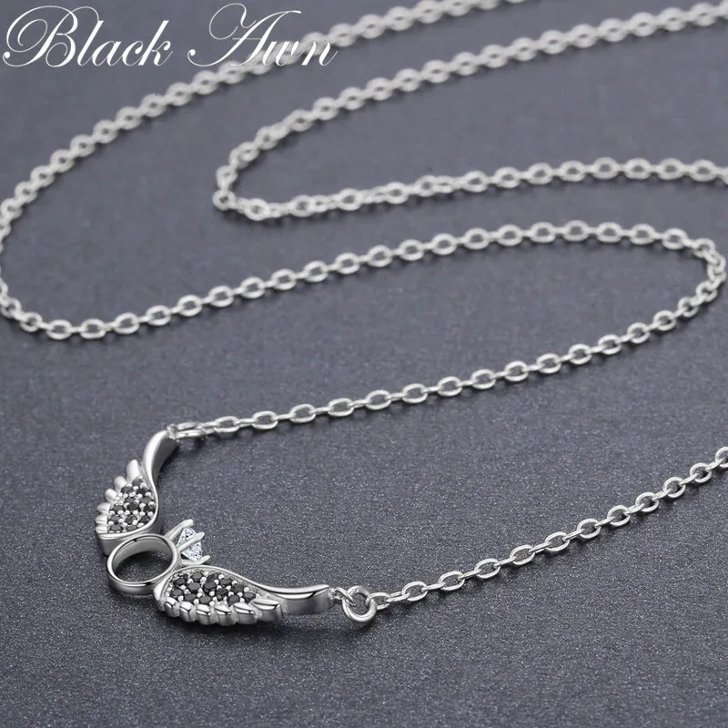 Женское винтажное ожерелье из серебра 925 пробы с черной шпинелью|fine jewelry|necklaces