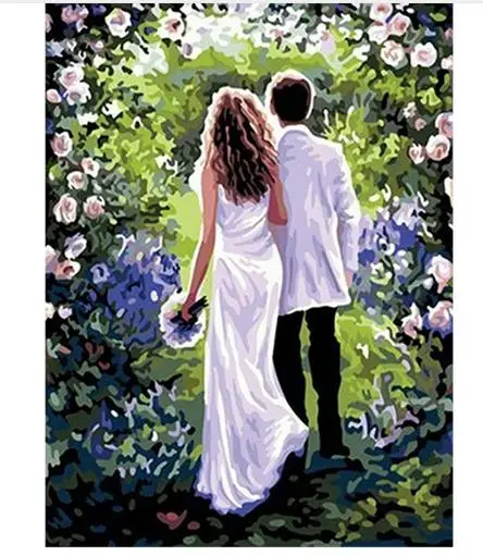 

2018 modern Wedding gift diy paintings by numbers on canvas picture living room decortion with frame draw sweetheart picture