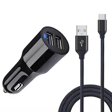 Автомобильное зарядное устройство, двойной порт, выход 3 фута, USB кабель для iphone XS MAX XR huawei nova 3 3i mate 20 lite honor 10 Nokia 7,1 6,1
