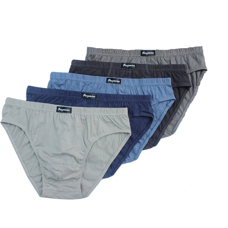 5pcs/lot Big pluz size 100% Cotton Briefs Men's Comfortable Underpants Underwear L/XL/2XL/3XL/4XL/5XL/6XL