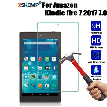 

XSKEMP 0.3mm Transparent Real Tempered Glass For Amazon Kindle fire 7 2017 7.0 Ultra Clear Tablet Screen Protector Film Guard