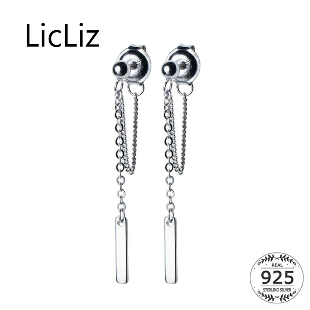 

LicLiz 2019 New 925 Sterling Silver Chain Drop Earrings for Women with Small Ear Drops Gold&Rose&White Gold Jewelry Gifts LE0532