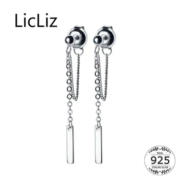 

LicLiz New 925 Sterling Silver Chain Drop Earrings for Women with Small Ear Drops Gold&Rose&White Gold Jewelry Gifts LE0532