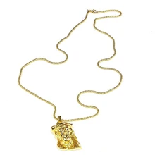 Pendant Necklace of Jesus Christ of Gold Alloy of Hip-Hop Chain of Popcorn Jewelry
