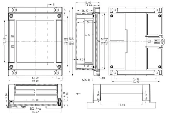 standard din rail plastic enclosure (4)