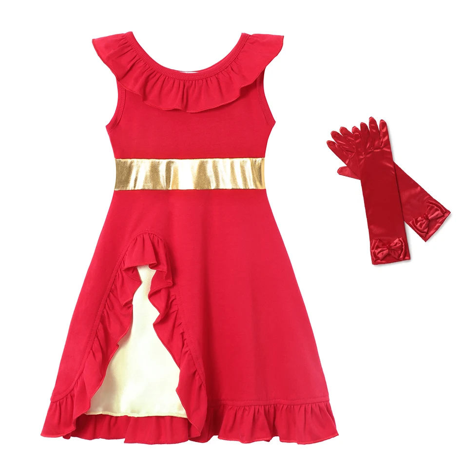 Платье принцессы Елены для девочек; детский летний хлопковый красный маскарадный костюм; платье Елены из авалора; нарядная одежда для дня рождения