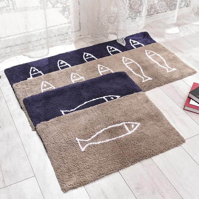 Fishes Printed Floor Mat 100 Cotton Cartoon Area Rug For Home Fishes Printed Floor Mat 100 Cotton Cartoon Area Rug For Home Living Room And Bedroom
