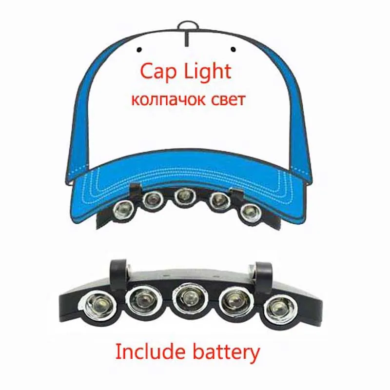 

Mini Headlight Waterproof 5 LED Headlight Headlamps Flashlight Camp Torch Portable Clip-on Cap Light for Outdoor Camping Lantern