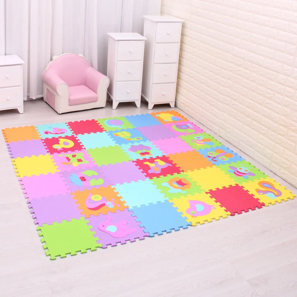 Tapete para o Miúdo Mqiaoham Bebê Espuma Jogar Quebra-cabeça Esteira - 9 Pçs Lote Bloqueio Exercício Telhas Cada 30cmx30cm Crianças Criança Tapete Eva 18 Cheap Tapetes de jogo