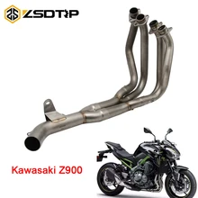 ZSDTRP Motorcycle Exhaust Middle pipe System Case For Kawasaki Z900 Muffler Pipe Front Header Pipe Tube Slip-On With Sensor