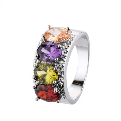 

Personalized custom name ring jewelry choose birthstone and engrave names seven colored zircon wedding rings custom silver