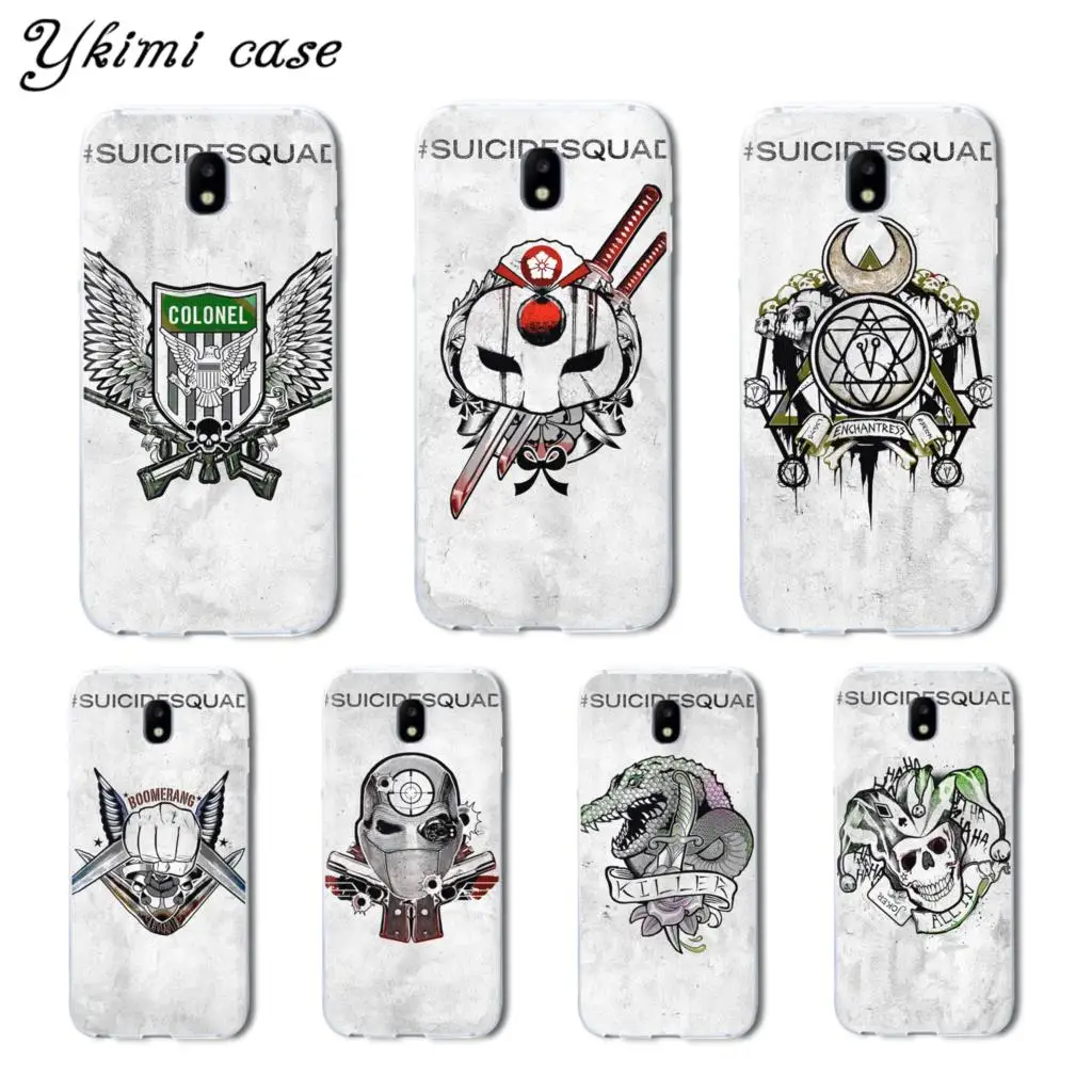 

Ykimi Case For Samsung J3 J5 J7 2017 Eurasian version J3 J4 J6 J8 2018 Case Suicide Squad Cover TPU Soft Silicone capa