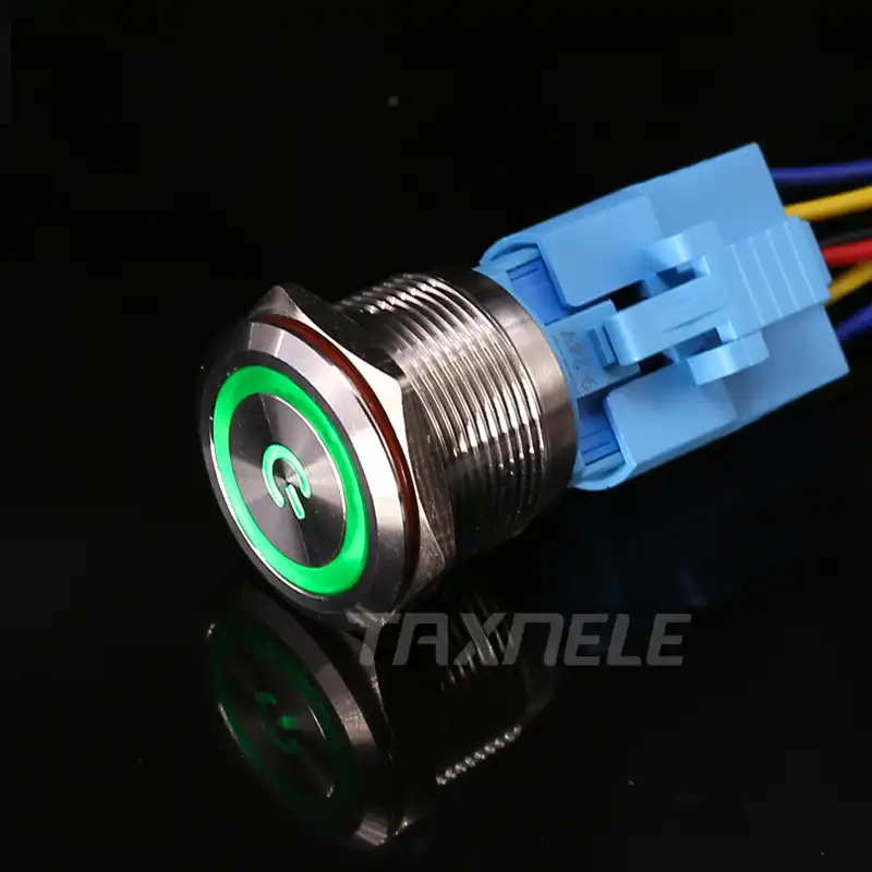 22 mm 15 A Bouton en Métal Interrupteur étanche avec Lumière Auto-Verrouillage Acier Inoxydable