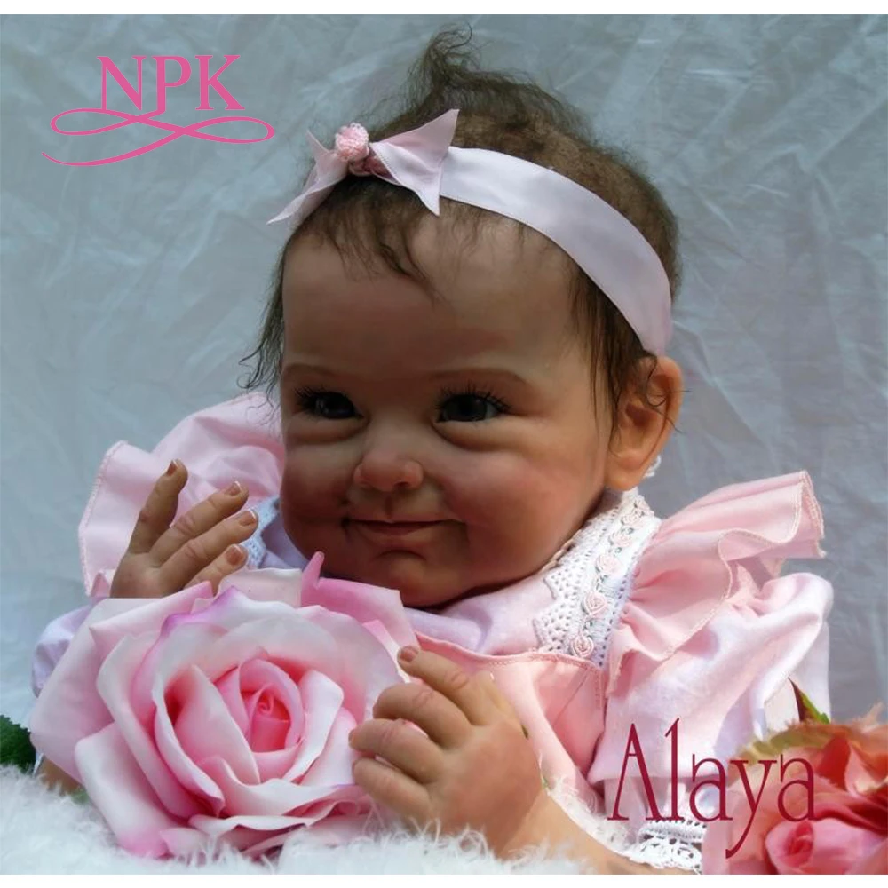 

NPK New Arrival 55CM high quality magnetic pacifier Realistic Handmade Baby Doll Alive Girls Lovely Silicone Reborn bebes Doll