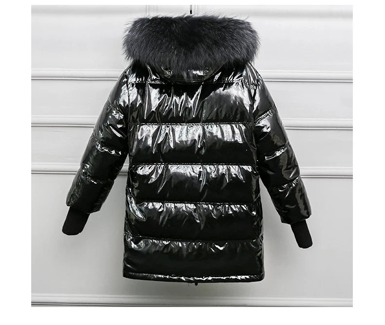 Big Raccoon Fur Collar Hooded Long Wadded Jacket Women's Winter Warm Down Jackets Large Size Loose Glossy Coats Outwear Overcoat