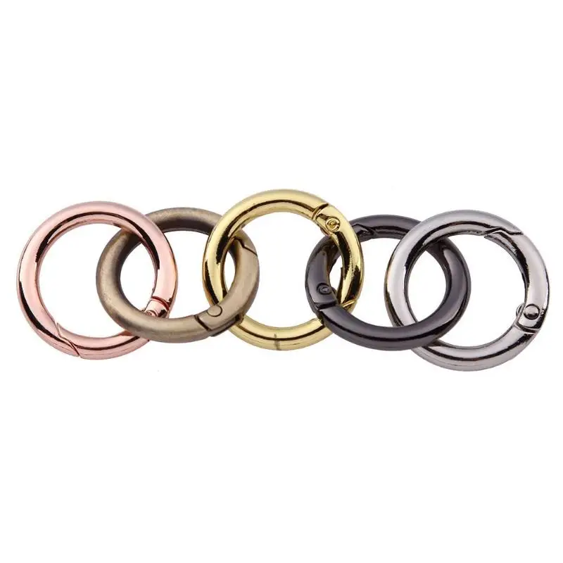 

5pcs/set Spring Gate O Ring Openable Keyring Bag Belt Strap Dog Chain Buckles For Outdoor Mountaineering Camping & Hiking Tools