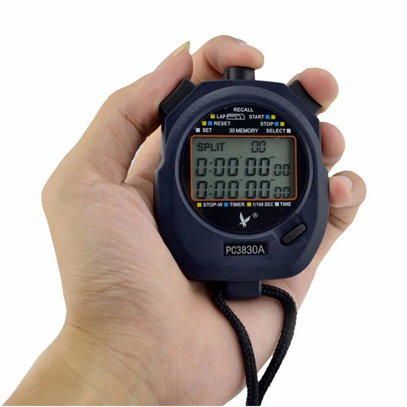 Секундомер Таймер Pro Cronometro Esportivo цифровой хронограф спортивный секундомер Ручной таймер бег таймер обратного отсчета - Цвет: PC3830