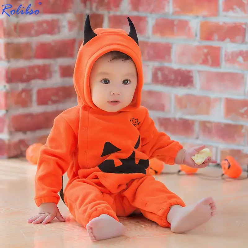 New Baby Boys and Girls Autumn Winter Thick with Hat Long Sleeves Cute