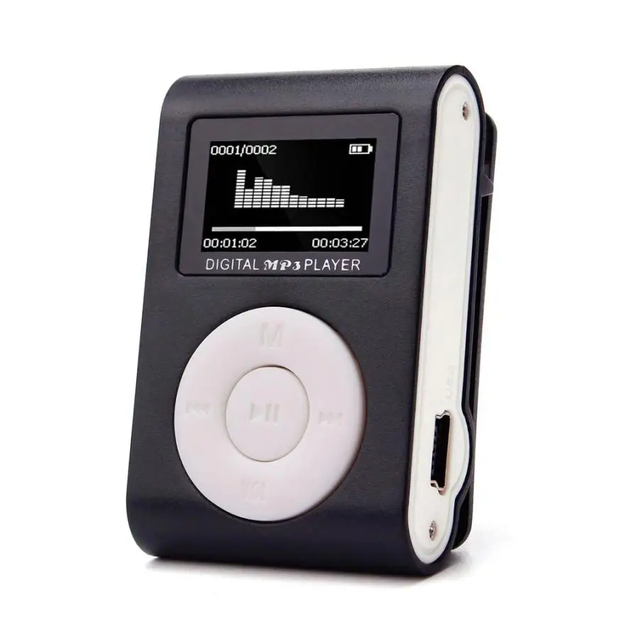 Новинка,, модный мини mp3 USB MP3 плеер с зажимом, ЖК-экран, поддержка 32 ГБ, Micro SD, TF, кардслик, стильный дизайн, спортивный, компактный, 0