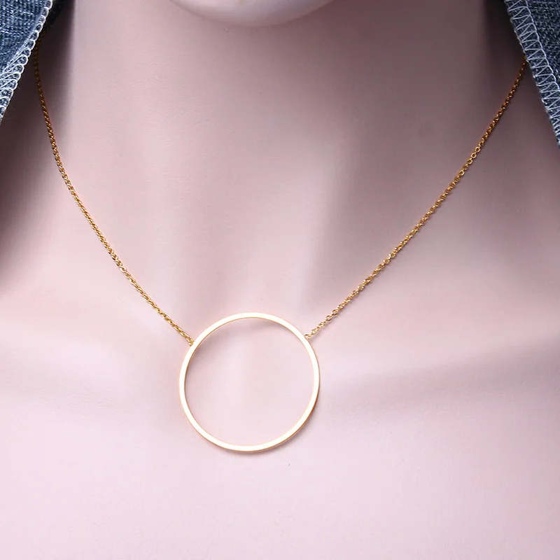 round gold Колье из нержавеющей стали с цепочкой лучшие друзья ожерелье с кулоном в форме сердца для женщин чокер безшейный ювелирные изделия серебро золото - Окраска металла: round gold