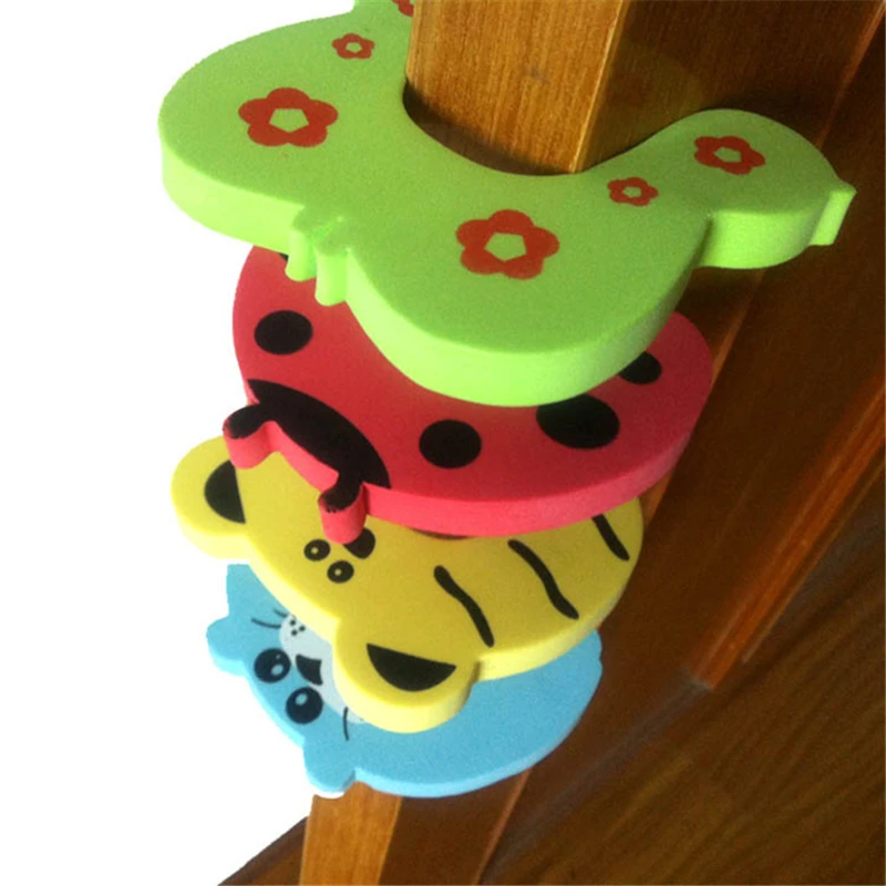 5pcs/lot Baby Safety Door Stop Finger Pinch Safety Guard Cartoon Kids Safety Helper Door Guard Lock Finger Protect Random Color