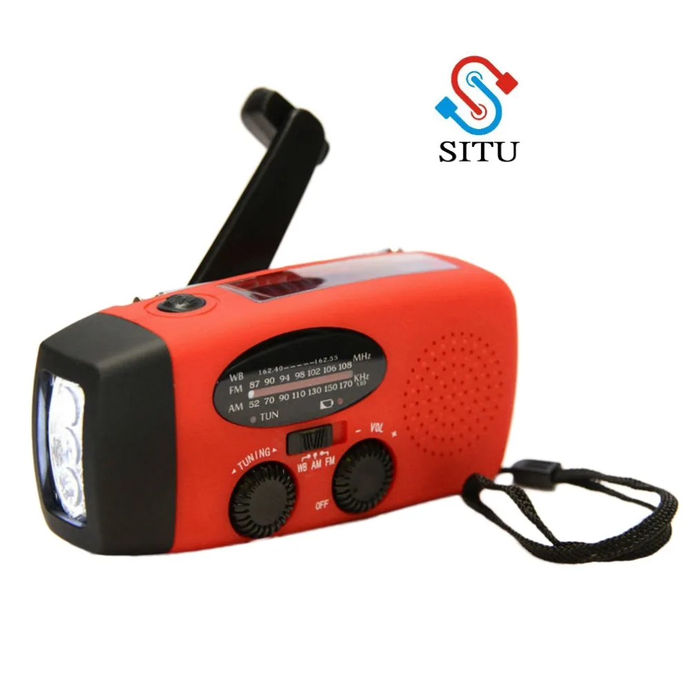 

AM/FM/WB Solar Radio Emergency Solar Hand Crank Powerful 3 LED Flashlight Electric Torch Dynamo Bright Lighting Lamp