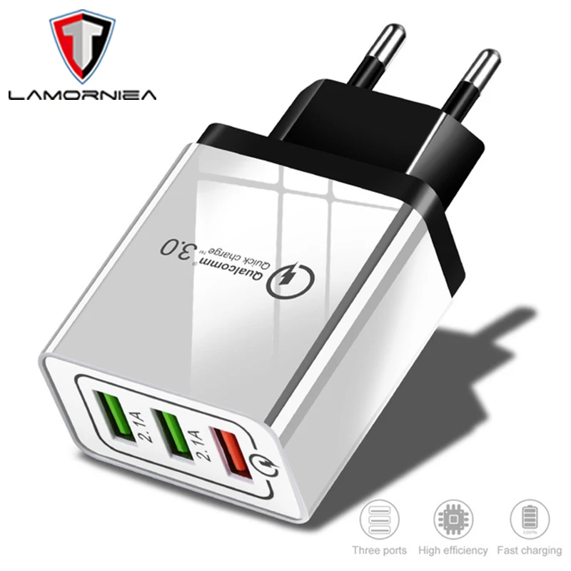 

Universal 18 W USB Quick Charge 3.0 5V 3A For iPhone 7 8 EU US Plug Mobile Phone Fast Charger Charging For Samsug S8 S9 Huawei