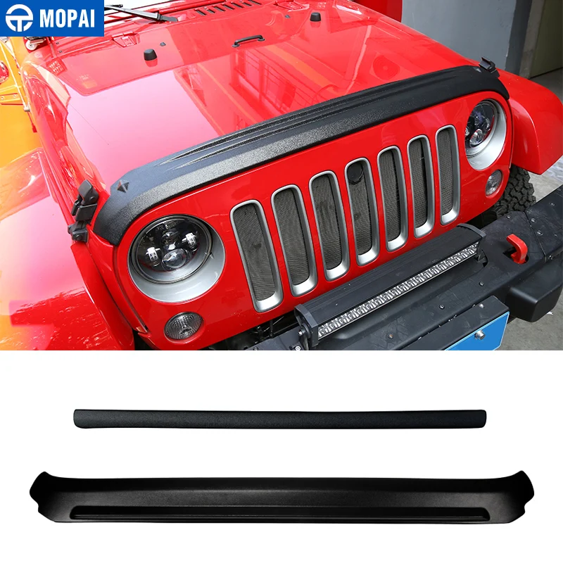 

MOPAI ABS Car Front Rear Grille Engine Sand Stone Block Wind Air Deflector Shield Cover Stickers for Jeep Wrangler JK 2007-2017
