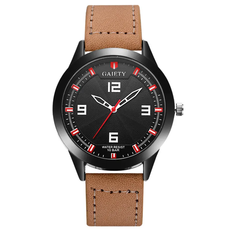 Fashion mens watches top brand luxury quartz-watch Pattern  Leather Strap Belt Table Watches Analog Quartz Watch clock 3M24#N (5)