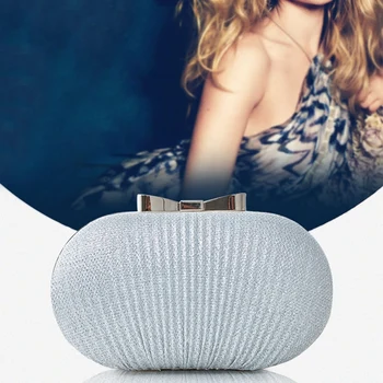 

LJL-Wedding Bridal Beaded Women Evening Bag Chain Shoulder Handbags Elegant Rhinestones Clutch Evening Bag Egg Shape Day Clut