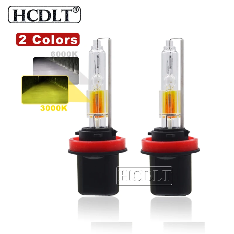 HCDLT новая двухцветная HID лампа 35 Вт 55 Вт ксенон D2H H11 9005 9006 H7 3000 К желтый 6000 К белый двойной светильник лампы для автомобильных фар