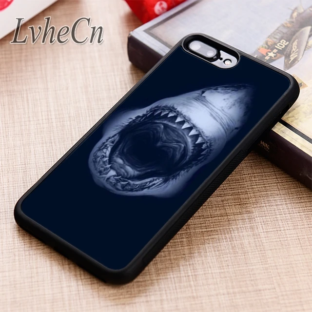 

LvheCn Scary Shark Attack phone Case cover For iPhone 6 6S 7 8 X XR XS max 5 5S SE Samsung Galaxy S5 S6 S7 edge S8 S9 Plus