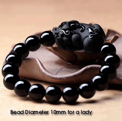 black obsidian feng shui bracelet