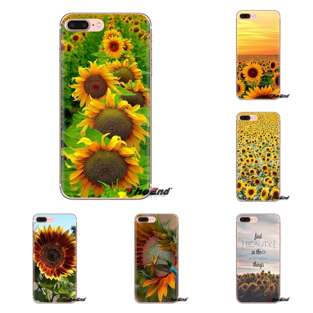 Sunflower Transparent Soft Cases Covers For HTC One U11 U12 X9 M7 M8 A9 M9 M10 E9 Plus Desire 630 530 626 628 816 820 830 |