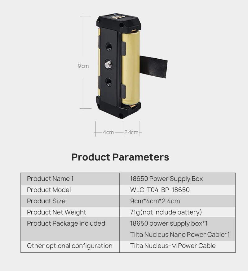 Tilta блок питания для непрерывного фокуса мотор беспроводной Nucleus M Nano для Gimbal DJI Ronin S Zhiyun Crane 2 WLC-T04-BP-18650