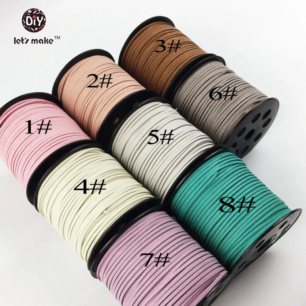 

Let's make Velet Rope Jewelry Accessories Pacifier Clips Suede Line Leather Cord String Flat Faux 90M 3mm x 1.5mm 4pcs