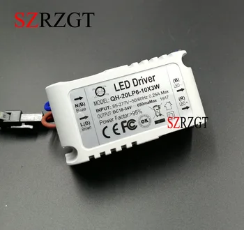 

2Pieces 20W AC85-277V LED Driver 6-10x3W 600mA DC18-34V LEDPower Supply Constant Current Ceiling Lamp Free Shipping