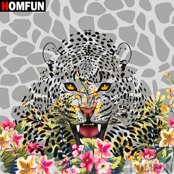 

HOMFUN Full Square/Round Drill 5D DIY Diamond Painting "Animal leopard" 3D Diamond Embroidery Cross Stitch Home Decor A18589