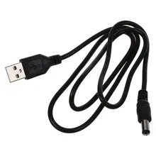 Where Can I Buy USB Cable 5.5mm / 2.1mm 5V DC Barrel Jack Power Cable (Black, 75cm) Cheap