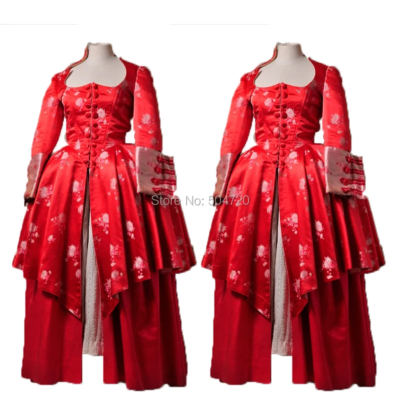 

Tailored!Elegant Red Duchess Queen Marie Antoinette Day Court regency Renaissance Gothic Theater medieval Gown Ball dress HL-203