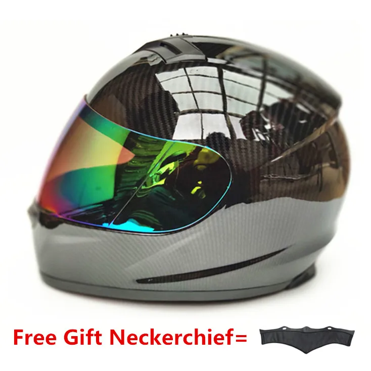 Мотоциклетный шлем, мужской, персональный, мотоциклетный, черный шлем, полное лицо, Мото шлем, модный, мотоциклетный, карбоновый, крашеный шлем - Цвет: gloss-color lens