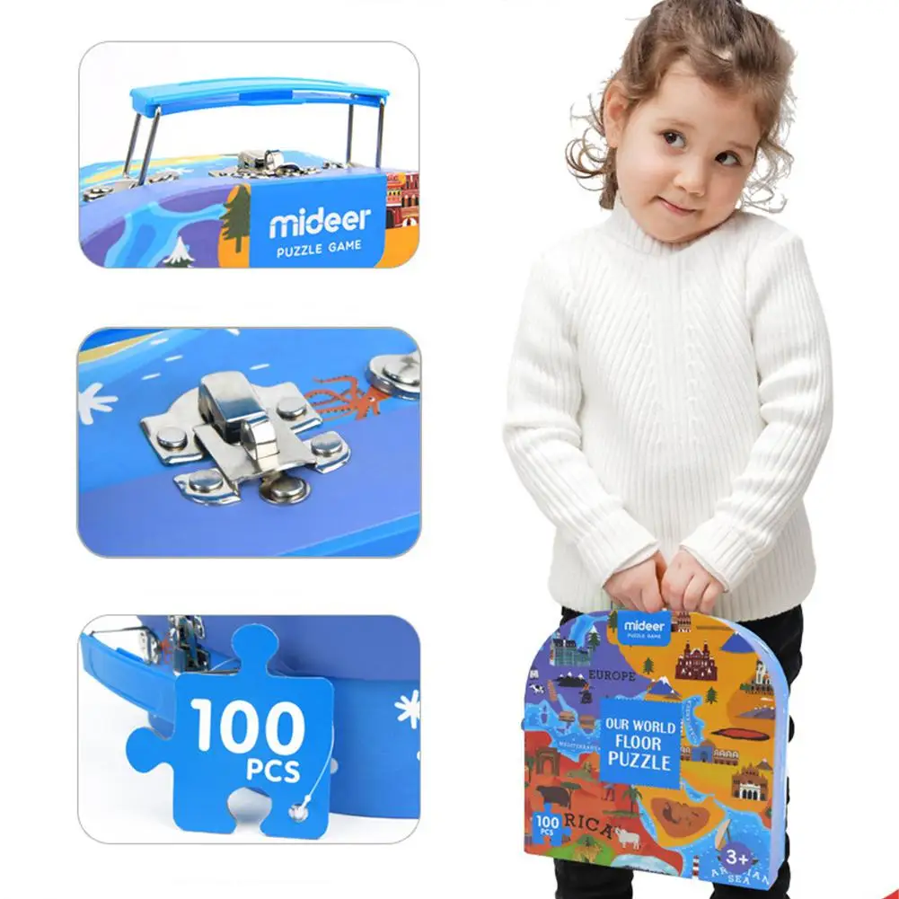 Beste 100 PCS Wereldkaart Puzzel kinderen Puzzel Intelligentie Ontwikkeling Educatief Puzzel Speelgoed Monteren Game Kids Gift Met Doos