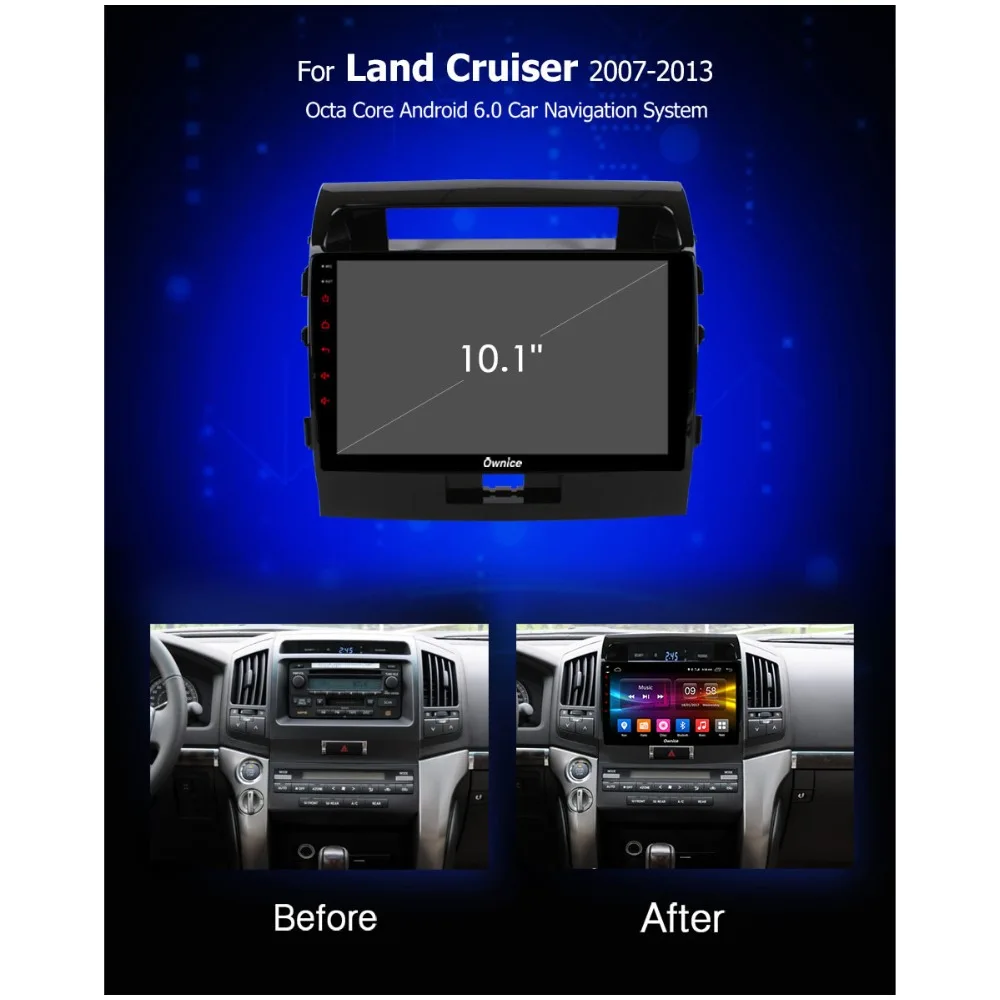 Flash Deal 10.1" Android 8.1 Octa 8 Core 2GB RAM+32GB ROM Car DVD Player For Toyota Land Cruiser 200 LC200 2007-2013 GPS Radio Stereo BT 4G 2