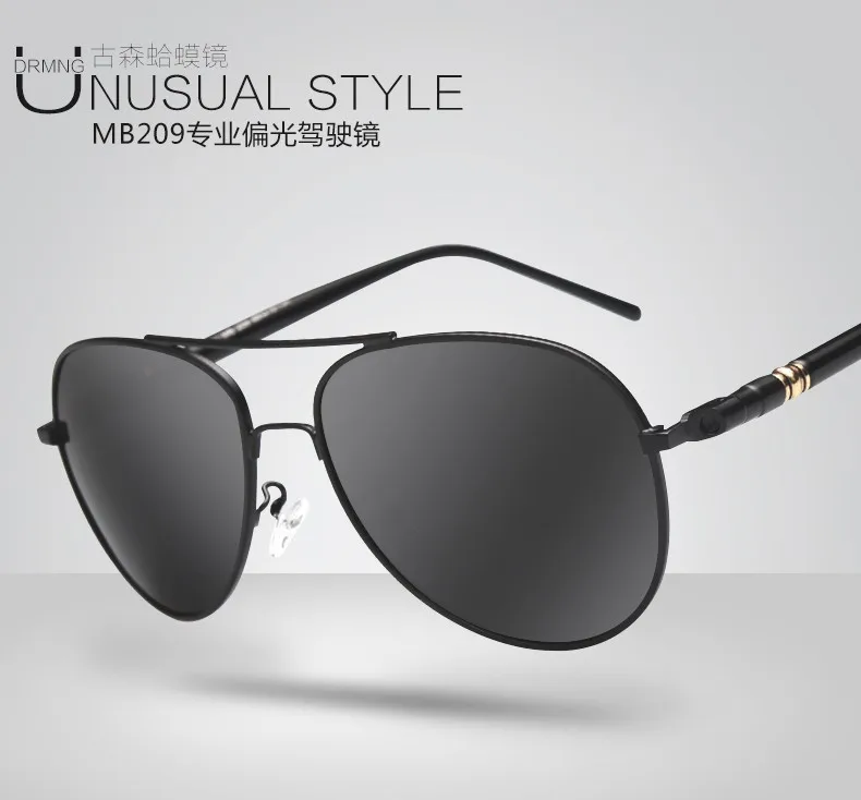 Для мужчин солнцезащитные очки мужские поляризованные солнцезащитные очки, солнцезащитные очки с металлической дизайнерские очки солнцезащитные очки по рецепту, Волшебная коробка UV400 209