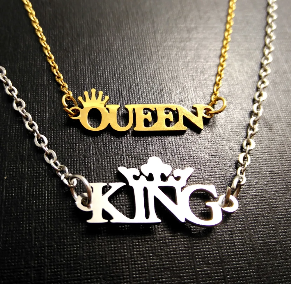 Newest design KING QUEEN pendant necklace Lover's Gift Wedding Jewelry
